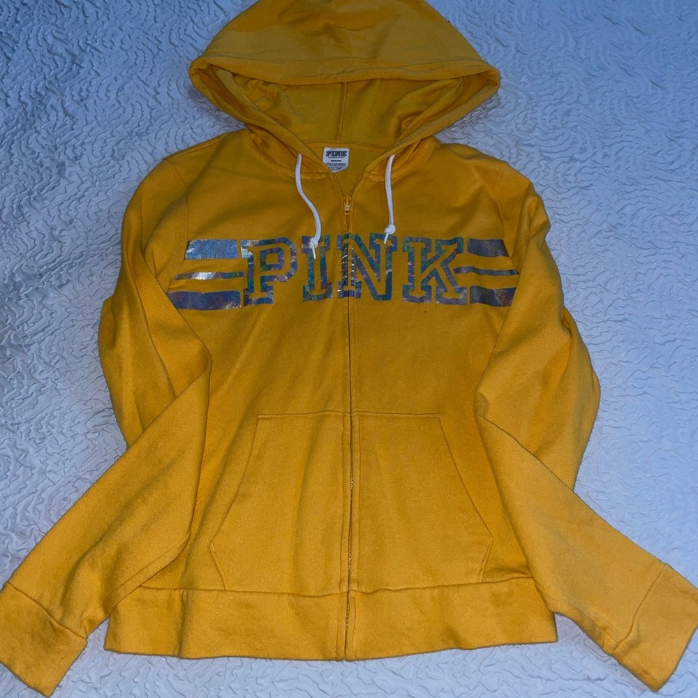 PINK yellow and holographic sweatshirt